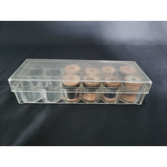 Vintage Traum Plastic Sewing Thread Holder With 8 Wooden Spools Craft Storage - Picture 1 of 8